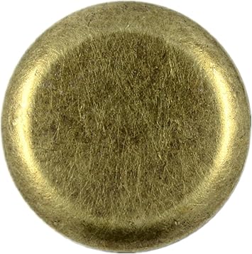 Bezelry 12 Pieces Beveled Edge Antique Brass Metal Shank Buttons. 25mm 1 inch