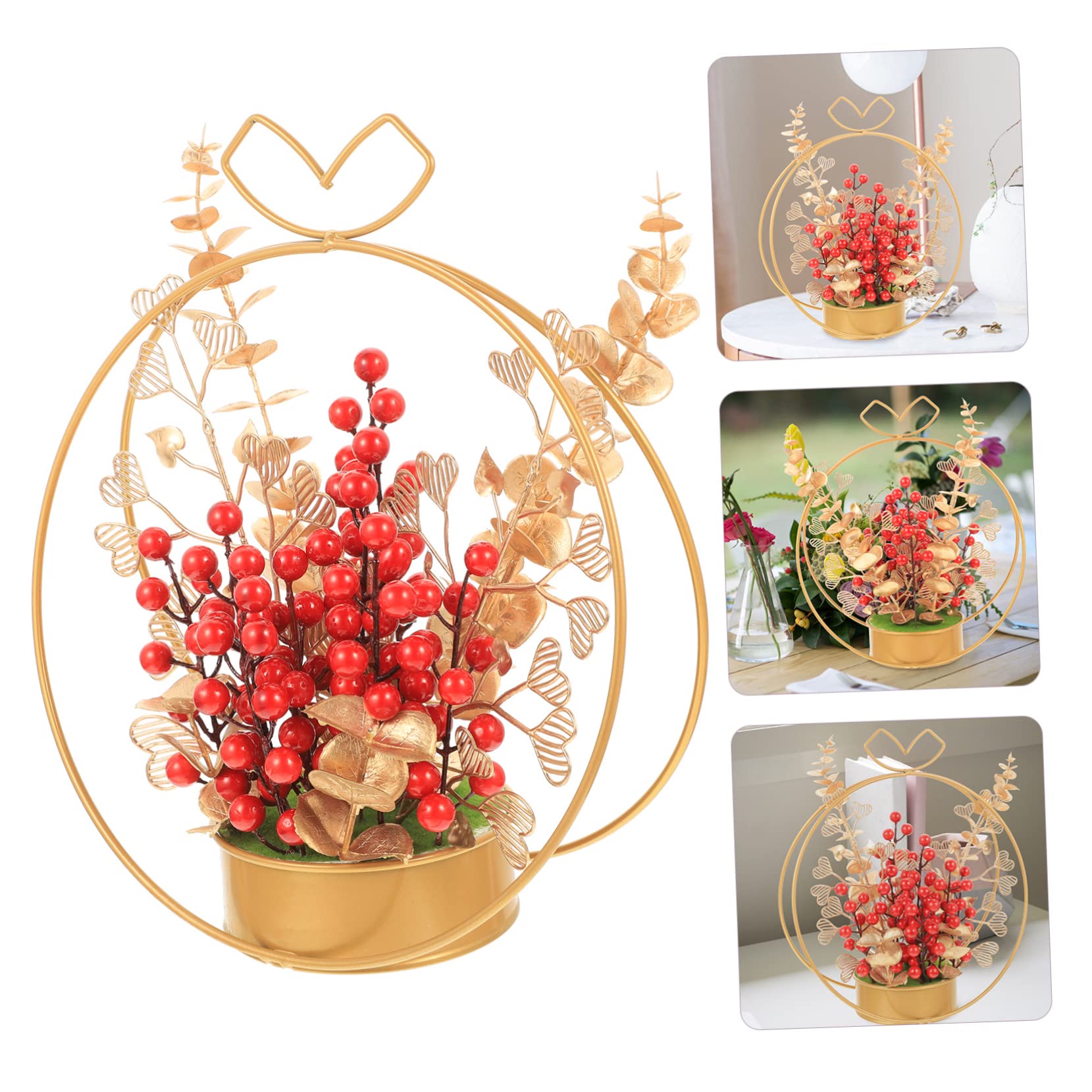 TOPBATHY 2St künstlicher Blumenkorb Hochzeitsdekoration Tischdekoration Funky Geldbaum-Bonsai Hochzeit Tisch Blumenmittelstück Heimdekoration Desktop- Tischdeko fürs Wohnzimmer Eisen