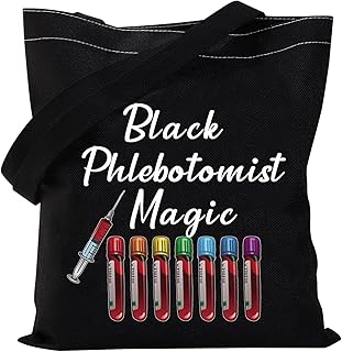 VAMSII Phlebotomist Tote Bag Black Phlebotomist Magic Shoulder Bag Black Phlebotomist Gifts Phlebotomy Technician Gifts(black tote)