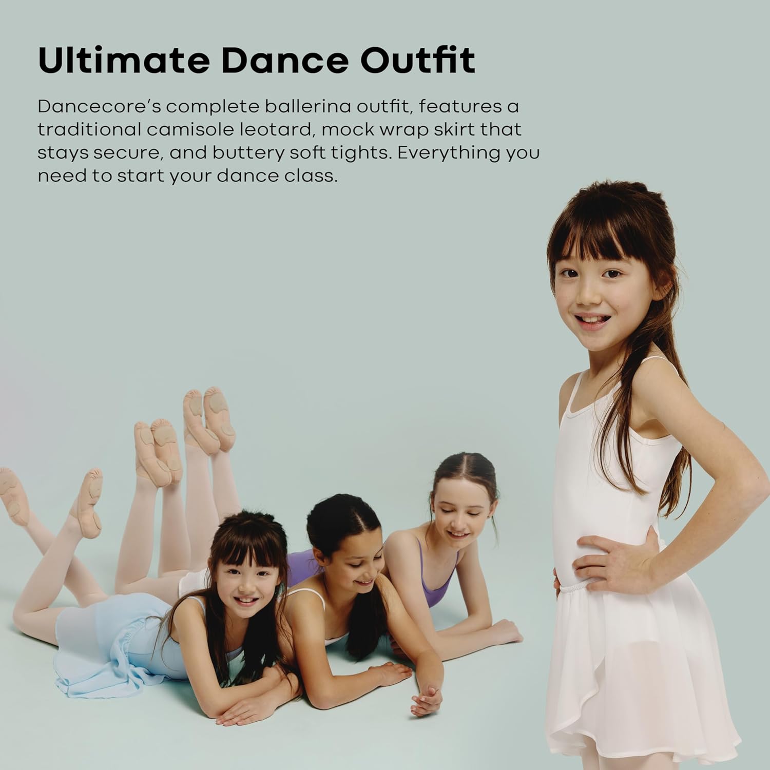 Camisole Leotard Outfit with Leotard, Skirt, Tights for Toddlers/Little Girls/Young Girls - Image 5