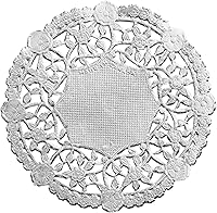 Vista 1 de The Baker Celebrations Tapones redondos de papel de encaje de 4 pulgadas, paquete de 100 tapices decorativos desechables para postres, pasteles