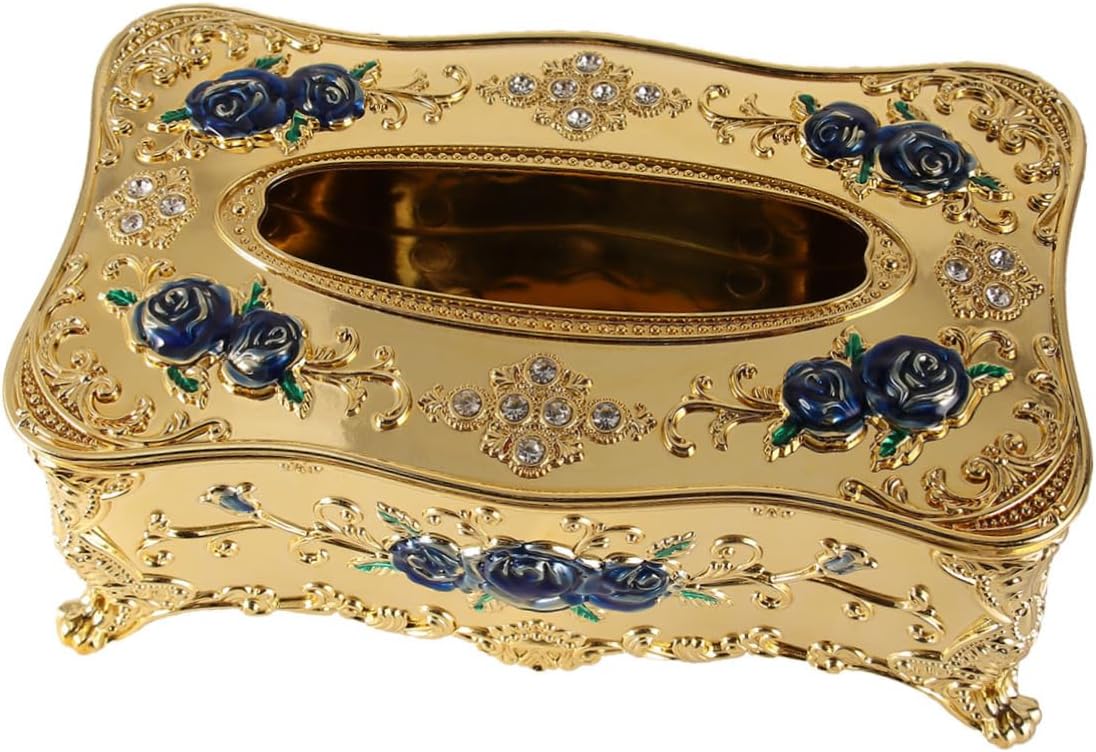 MAGICLULU European Style Napkin Holder with Rose Pattern Reusable Decorative Tissue Box Cover for Bathroom Office Car Lightweight and Easy to Use Stylish Napkin Case