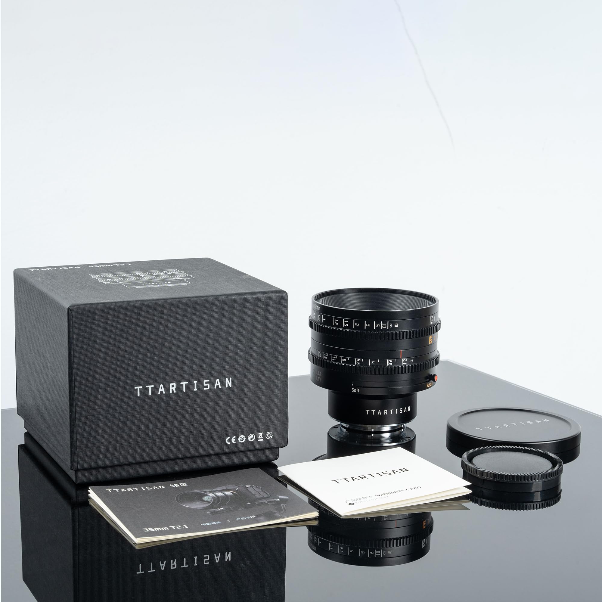 TTARTISAN Lente de cine T2.1 de 35 mm, marco completo, enfoque manual, bokeh suave y palanca Bokeh de burbujas (para Canon RF)