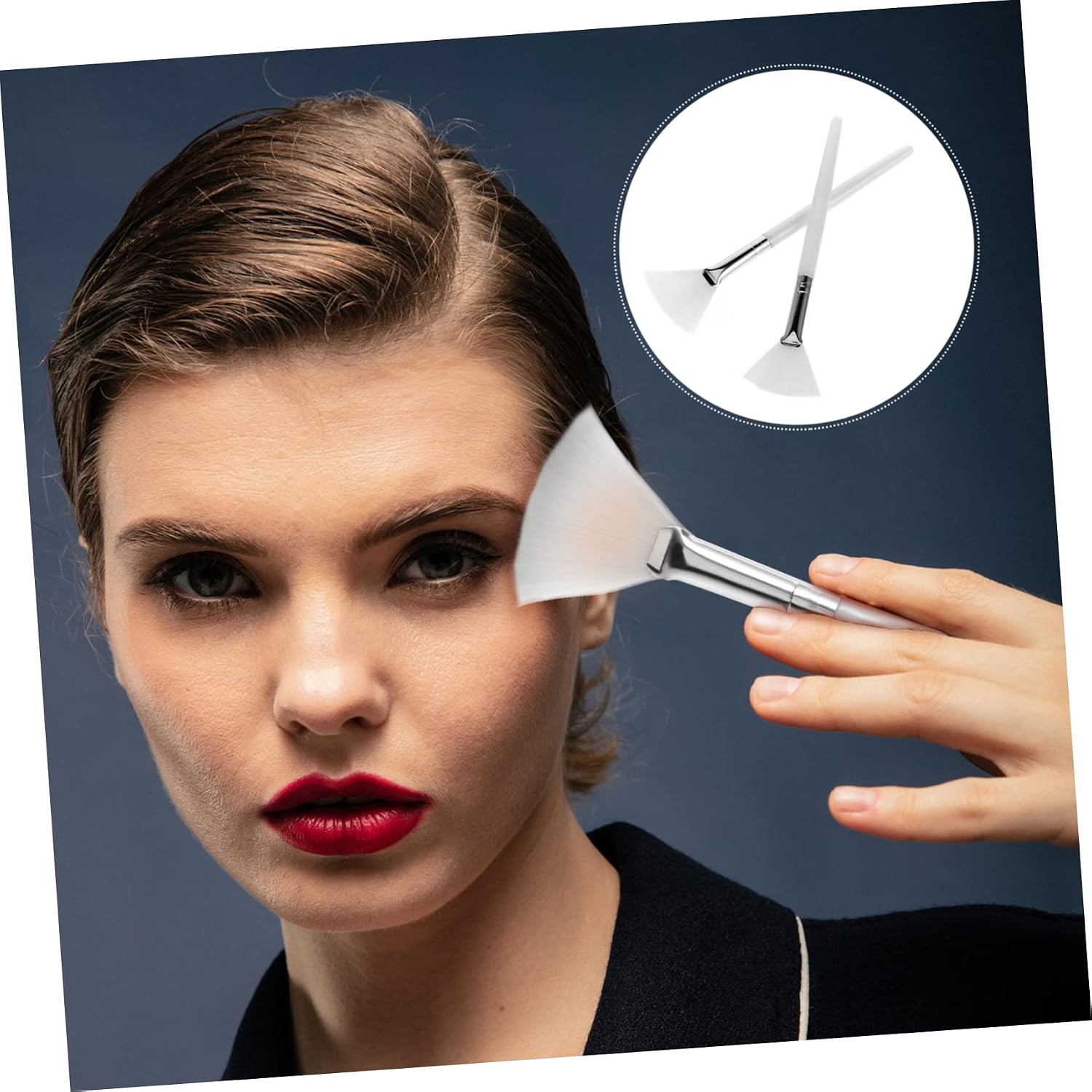 Vaguelly 6Pcs Fan Facial Mask Brush for Skincare and Makeup Application Ergonomic Design for Comfortable Use for Sleeping Masks and DIY Beauty Tools