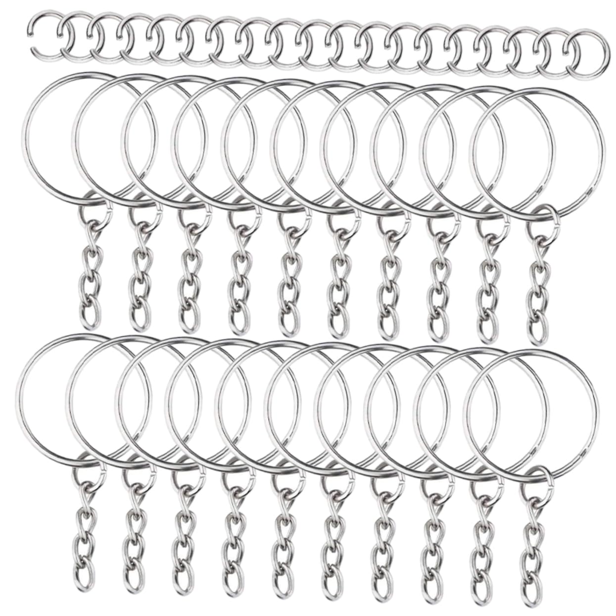 Anneaux pour porte-clés avec chaîne POPETPOP - Kit fabrication bijoux et DIY