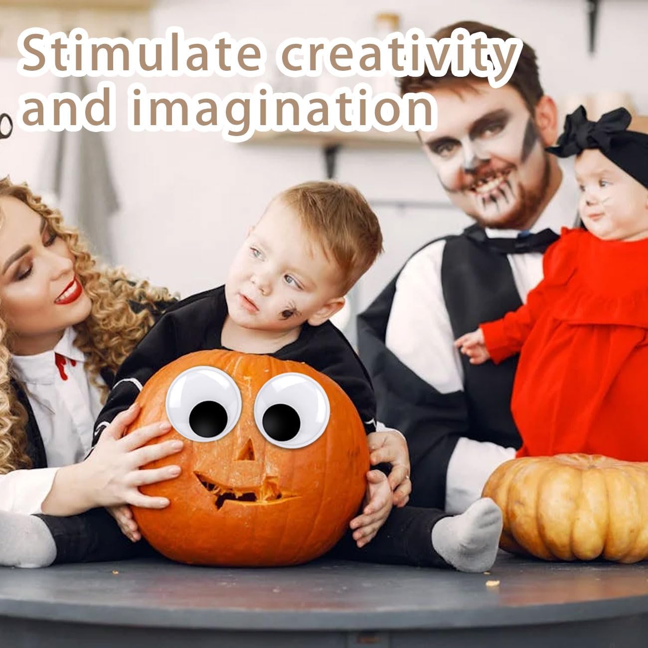 SHENGYIYISHENG Halloween Decorations 5.9 Inches Self-Adhesive Googly Eyes, Large Novelty Wiggle Eyes Stickers, Big Fake Eye for DIY Crafts and Home Decoration