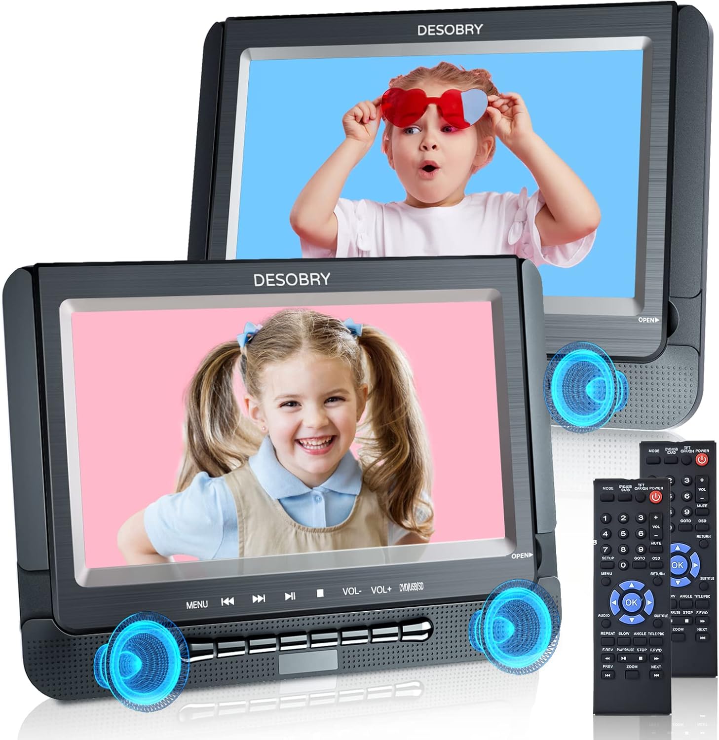 誠実 車載 12インチ Desobry レジューム機能 5000 Dvdモニター ヘッドレストモニター 後部座席 ポータブルdvd