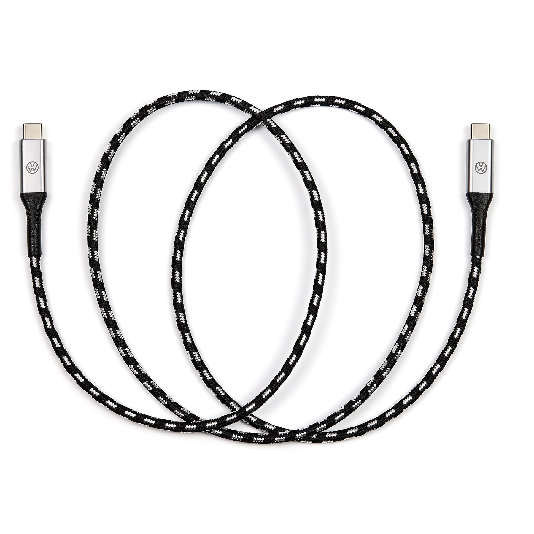 Volkswagen 000051446CD Premium - Cavo di ricarica USB-C a USB-C, 50 cm, con logo VW illuminato, colore: Nero