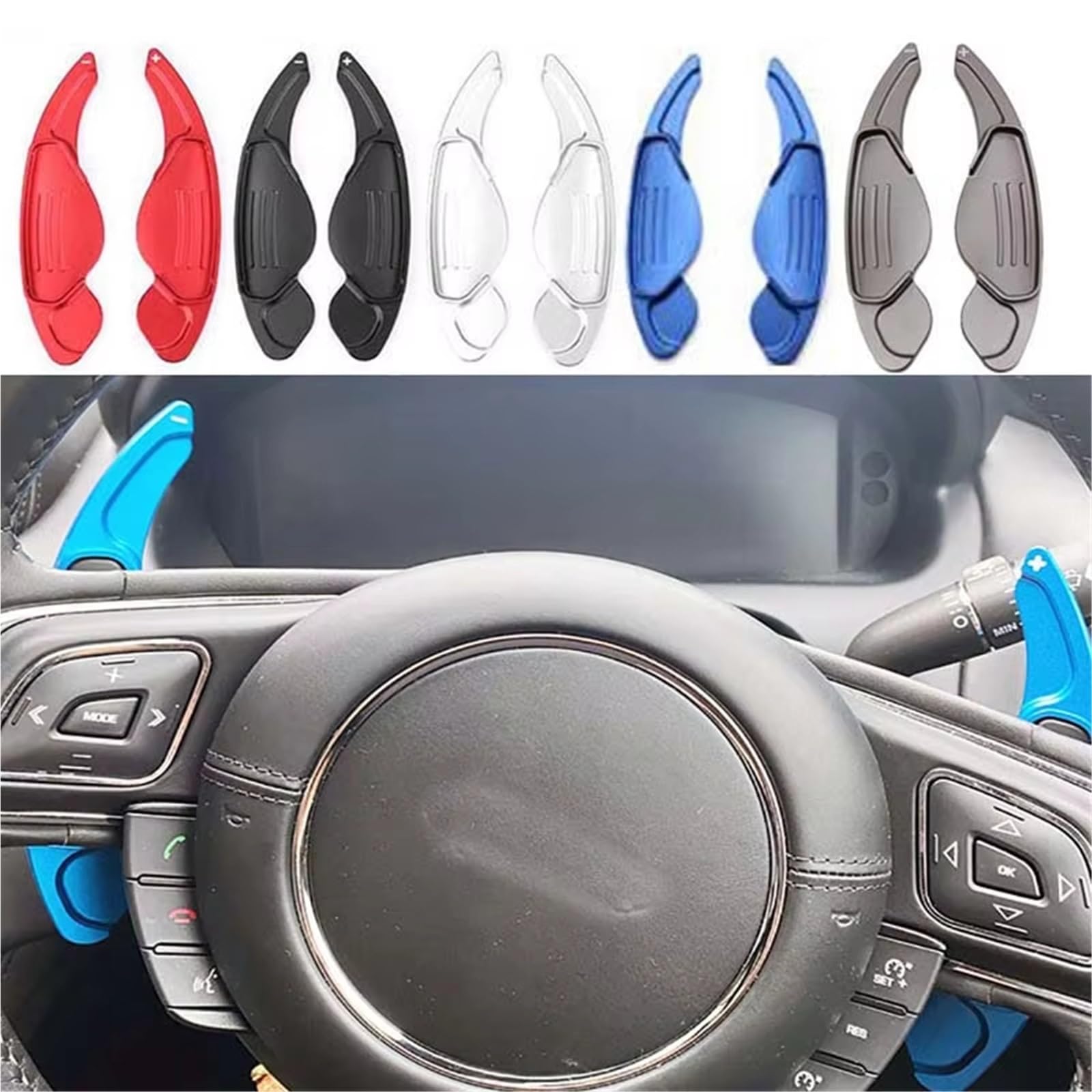 Set Palettes Volant Compatible Avec Jaguar Pour XFL 2016-2017 Pour XF 2011-2016 Pour XJ 2010-2017 Changement De Palette De Volant De Voiture