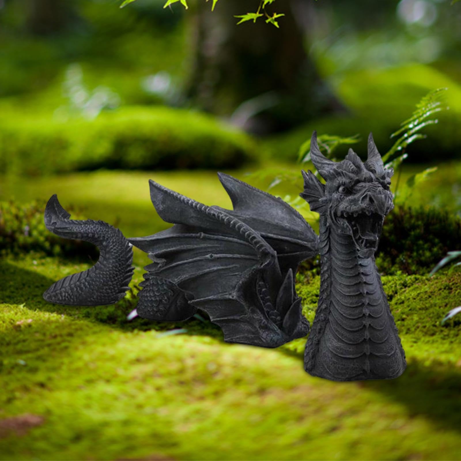 Statue Décorative Crâne De Dragon En Résine - Ornement Gothique Pour Jardin, Aquarium, Maison Ou Bureau, 14x8x7.5 Cm