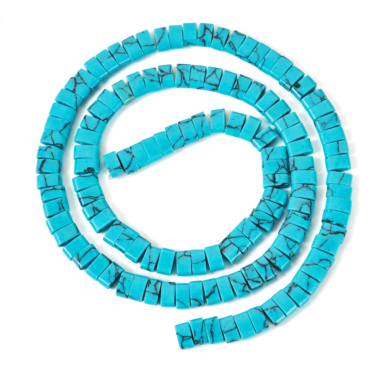 Spritewelry 1 Strand 2-Hole Gemstone Seed Beads Turquoise Oval Links Connectors Tila Beads Flat Loose Spacer for Bracelet Necklace Jewelry Making
