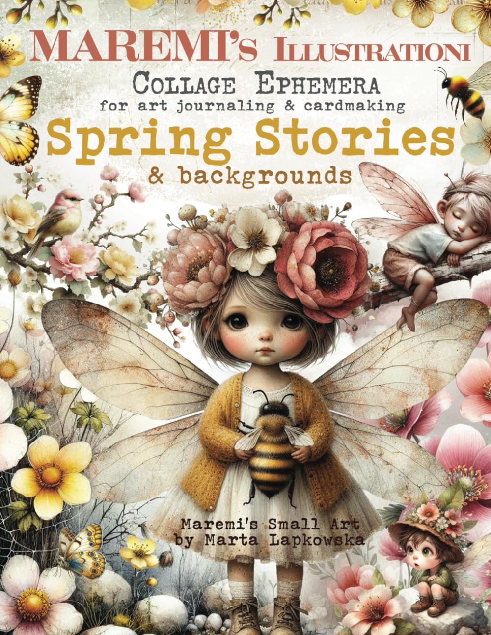 MAREMI'S Illustrationi Collage Ephemera for art journaling & cardmaking SPRING STORIES & Backgrounds: + 350 Seasonal Images