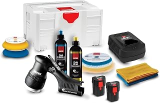 RUPES BigFoot HLR75 Mini iBrid BETA Polishing Kit | Includes 2 Batteries, Charger, D-A Coarse & Fine Foam Pads & Compounds, Coarse & Medium Wool Pads, & Microfiber Cloths