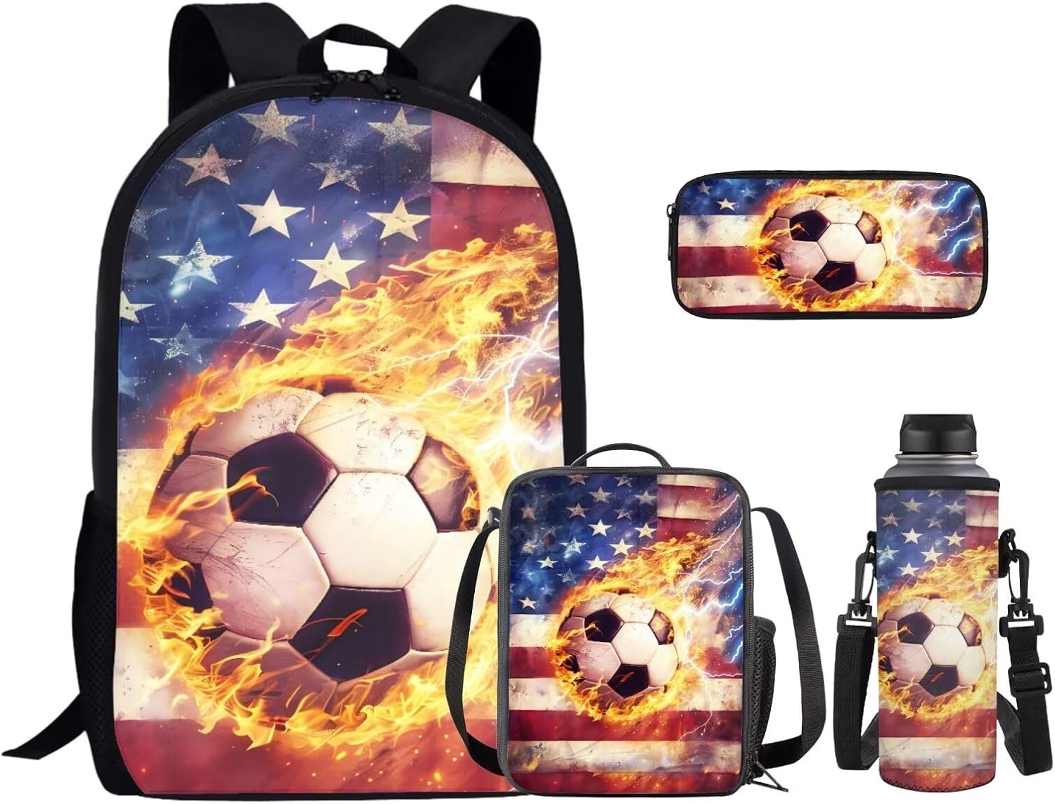 Ystardream Smile Corgi Backpack and Lunch Bag Set for Kids School Bags - Middle Elementary to Teen Girls - Includes Pencil Case and Water Bottle Sleeve