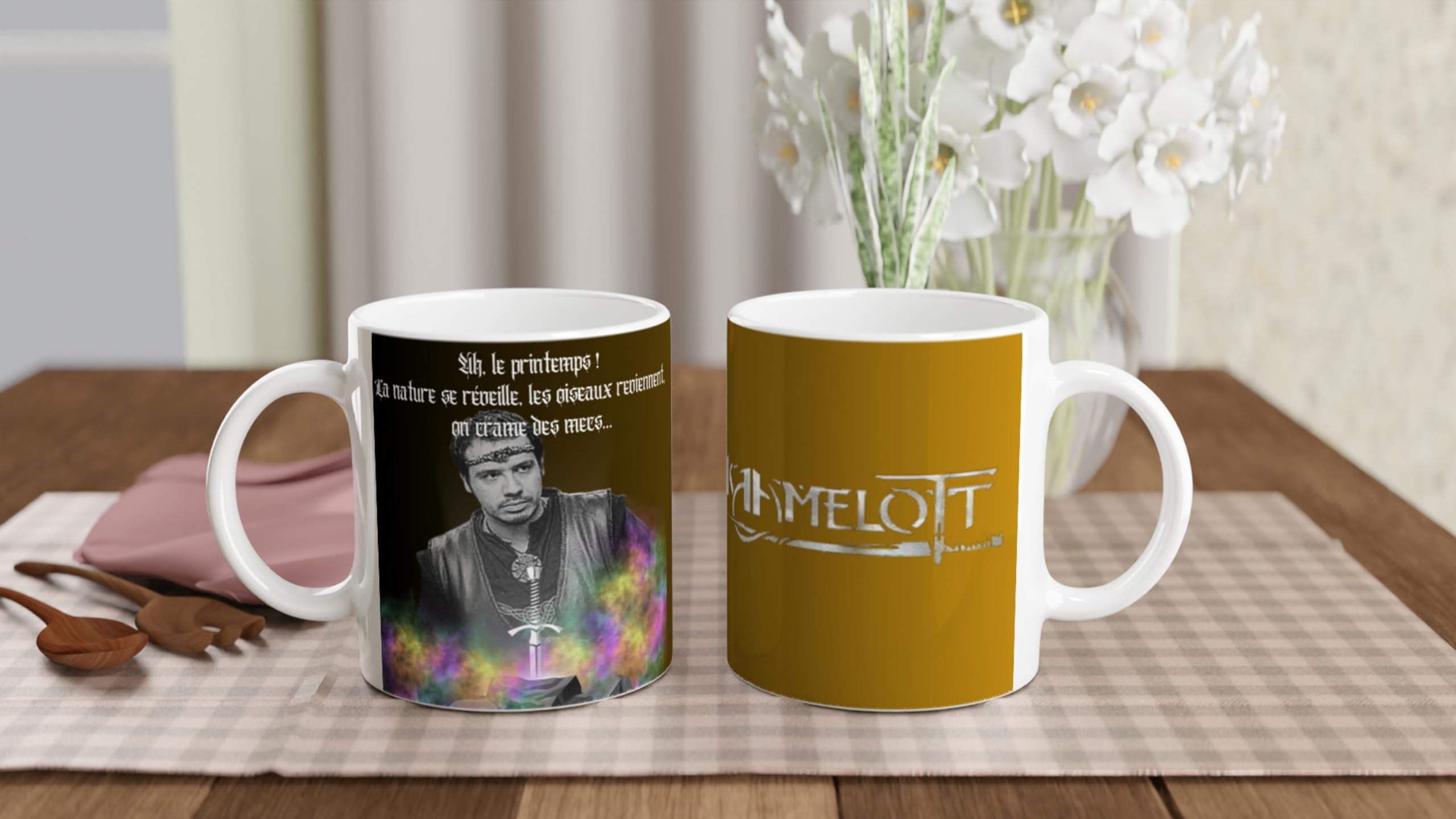 Mug Kaamelott - Tasse En Céramique Blanche, Idée Cadeau Fan De La Série, Neuf