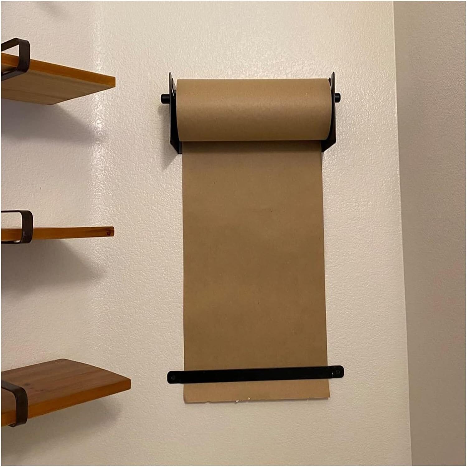 HTTGDGDH Bulletin Board Paper Wall Mounted Kraft Paper Roll Display, Note Paper Dispenser & Cutter For Note Writing/Grocery List/Kids Drawing For Craft Poster Art Paper Roll Chris,37cm/14.6in wide