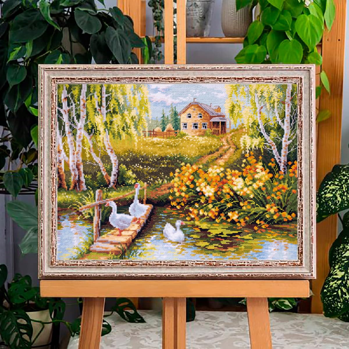 Magic Needle Kreuzstichset Schneekloster 15x20cm | Zweigart Edition Mit Baumwollstoff & Gamma Garn