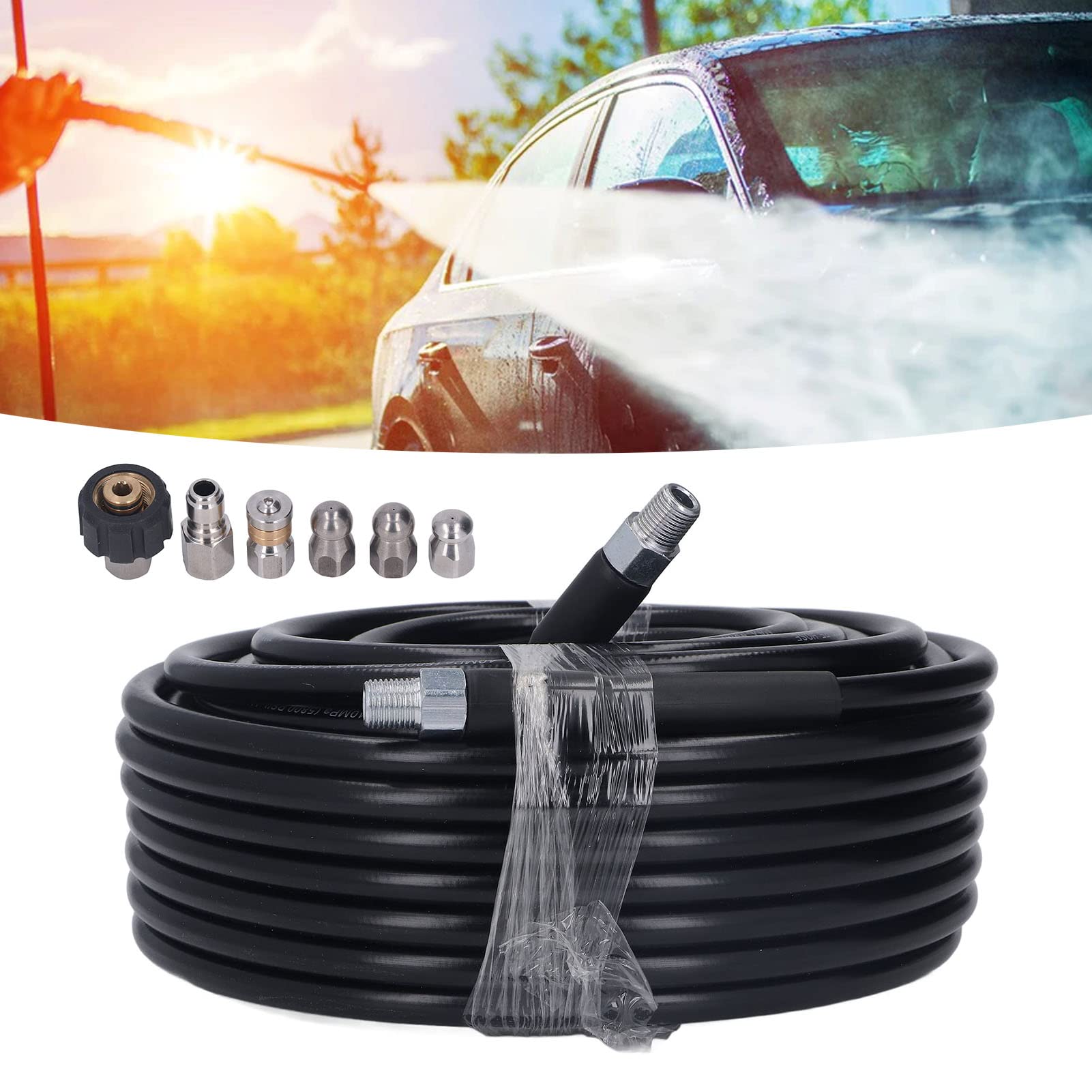 Rosvola Nettoyeur de Canalisation 30m Tuyau Haute Pression