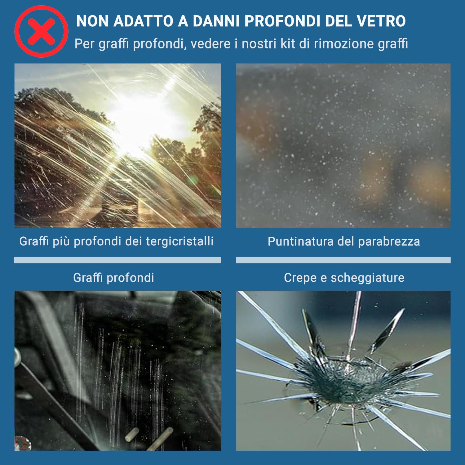 Glass Polish - Kit di lucidatura del Parabrezza - Riparazione del Vetro dell'auto Fai da Te da 75mm - Rimuovi i Danni dalla Spazzola del tergicristallo e ripristina la chiarezza e la lucentezza.