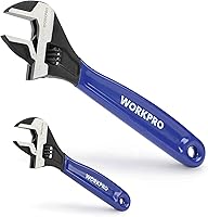 WORKPRO 6 & 10 Inch Adjustable Wrench Set - Cr-V Steel Black Oxide, Metric/SAE Scales, Wide Jaw up to 1-5/16" for Plumbing, Home Repairs & Garage DIY