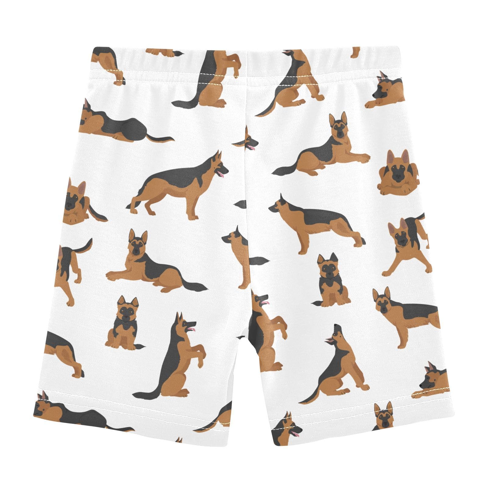 JHKKU Girls German Shepherd Dogs Shorts Cotton Cartwheel Bike Kids Biker Under Dress Dance Short Girl Clothes 10Y