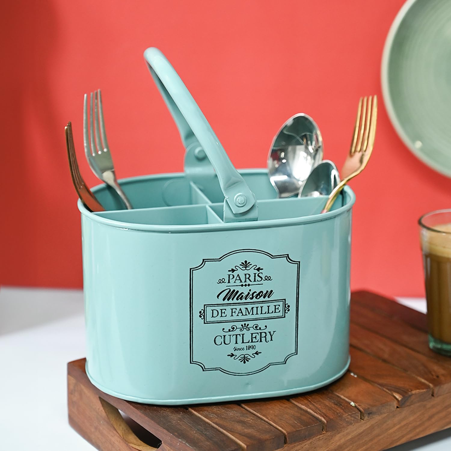 MARKET 99 Metal Cutlery Holder- Green|Storage Box- Utensil Spoon, Knife, Fork, Chopstick, Cutlery Holder Kitchen Organizer Stand Dining Multifunctional (B0CJFJGRYP) Amazon Price History, Amazon Price Tracker