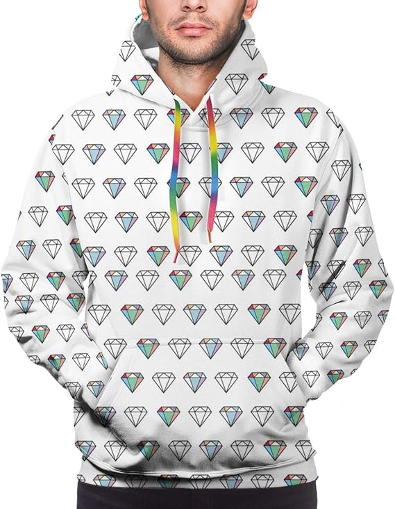 Diamonds Hoodies Men's Active Hoodies Fashion Casual Pullover