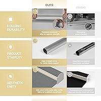 Vista 5 de Boolegon Persianas enrollables opacas para ventanas, persianas enrollables sin cordones de tela de lino con cenefa de cassette, aislamiento térmico