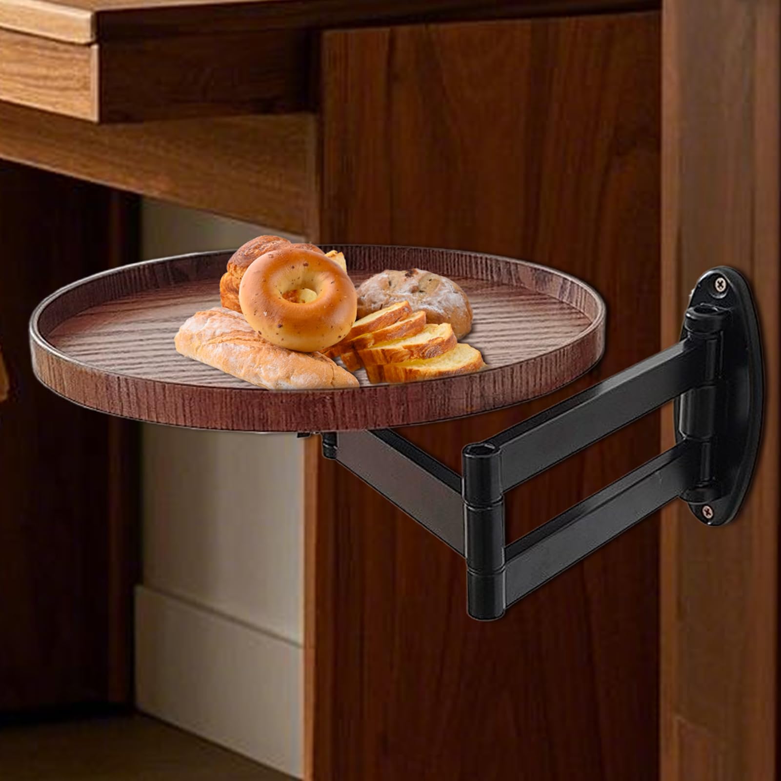 Generico Schwimmender Schreibtisch Für Wand, Wandmontiertisch - Rotierender Nachttisch | Einziehbarer Schwimmender Schreibtisch, Wandständer Für Wohnzimmer, Schlafzimmer, Lernen