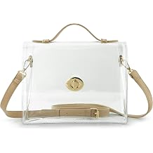 Clear Bag with Turn Lock Closure Womens Cross Body Handbags Stadium Approved
