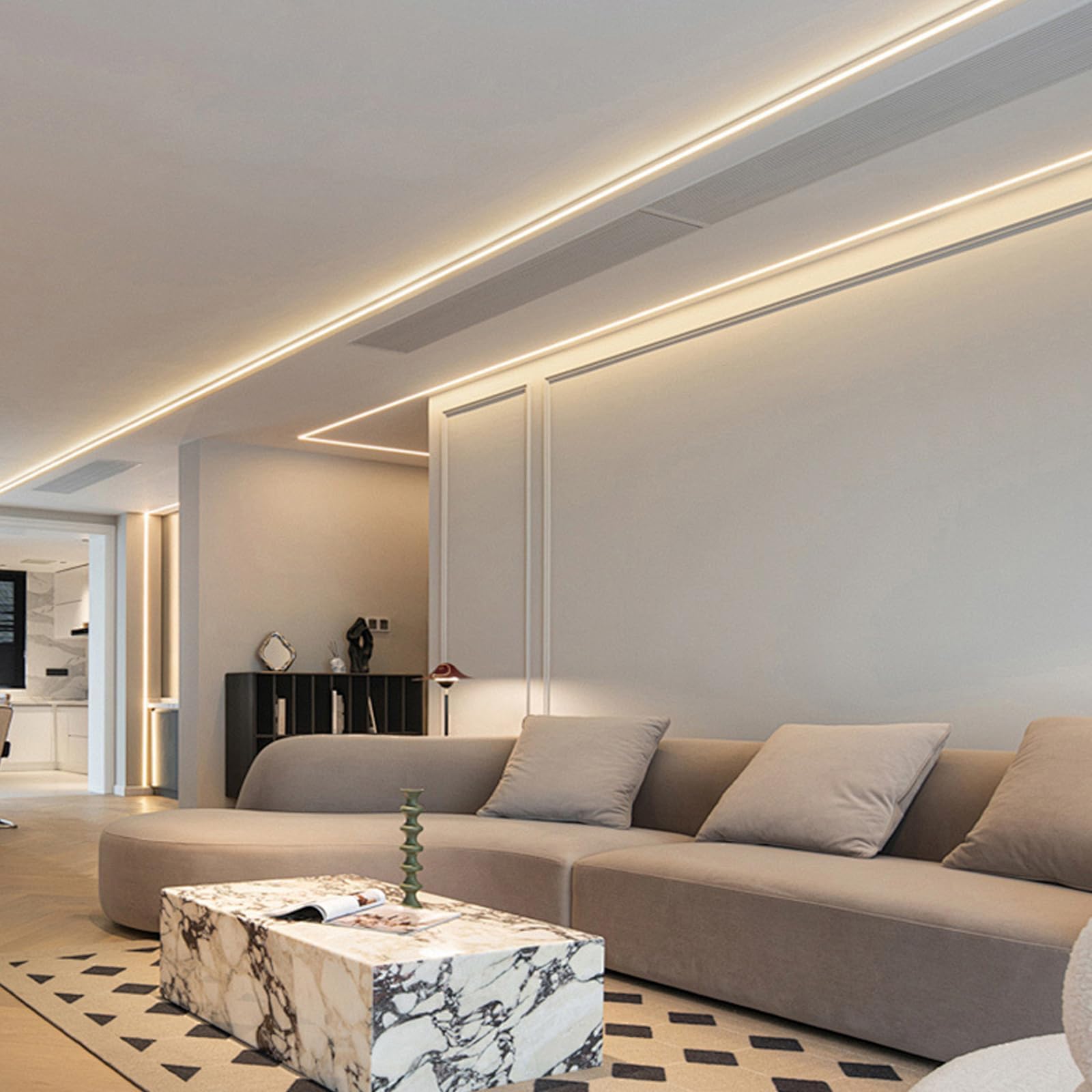 6 Stück 1 m milchig weiß Diffusor LED Trockenbau Trockenbau Aluminiumk U-Form ohne Zierleiste für Lichtstreifen
