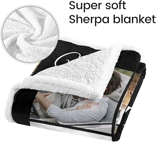 Miniatura 6 de Manta personalizada con imagen, regalos personalizados para cumpleaños, aniversario, Navidad, Año Nuevo, 10 fotos, 30 x 40 pulgadas (Sherpa)