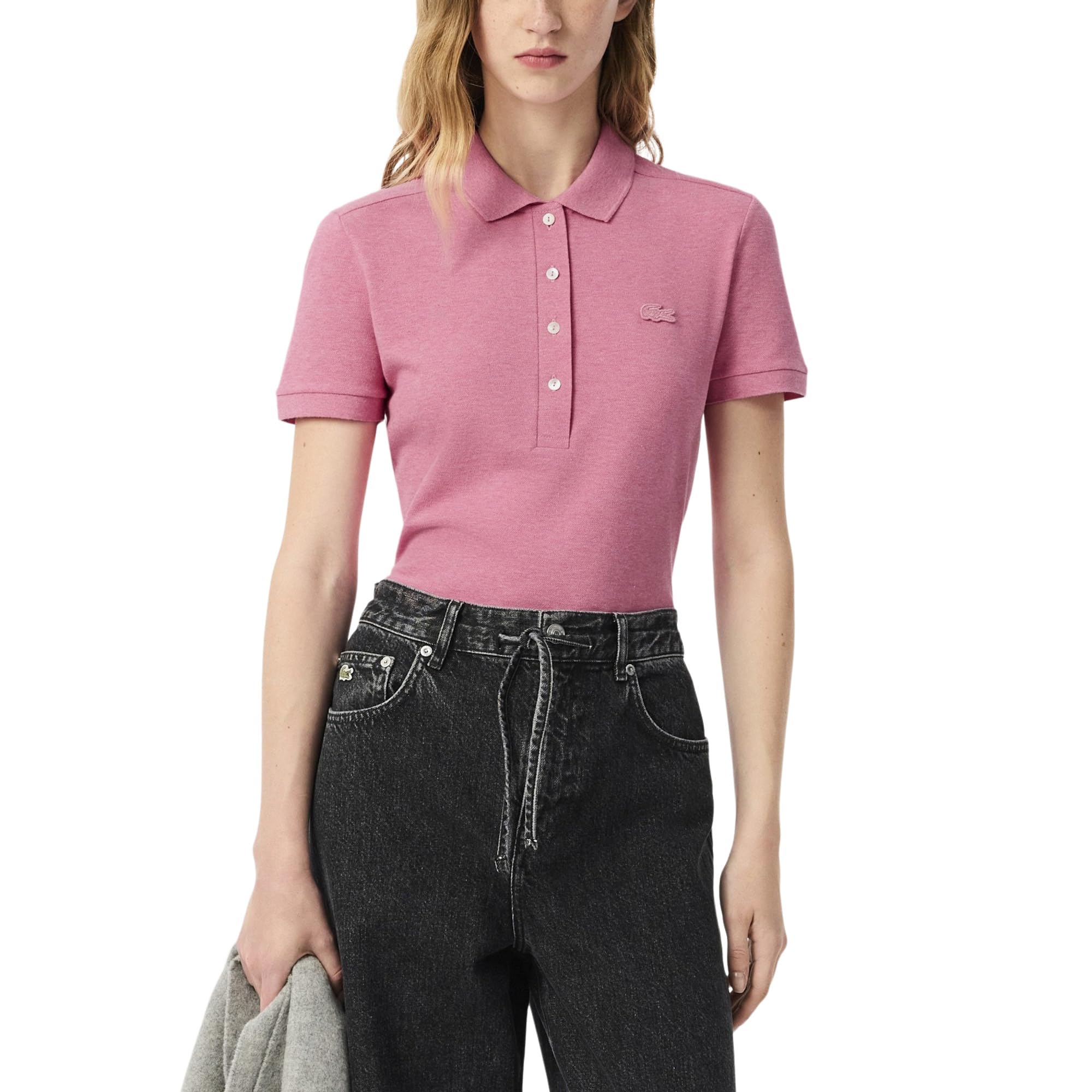 Women's L.12.d Slim Fit Stretch Mini Piqué Polo Shirt