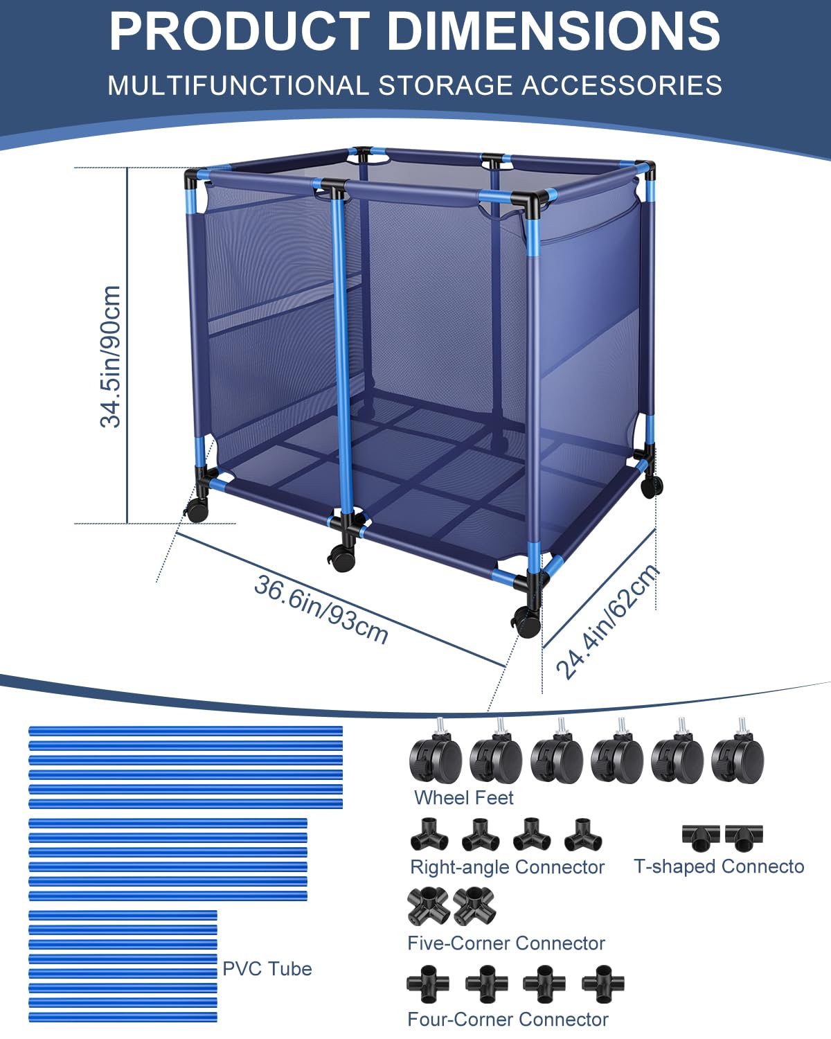 Rangement En Maille Pour Flotteurs Et Lunettes De Piscine – 120x35 Cm, Pliable, Résistant UV/chlore – Pour Jardin, Plage, Bord De Piscine