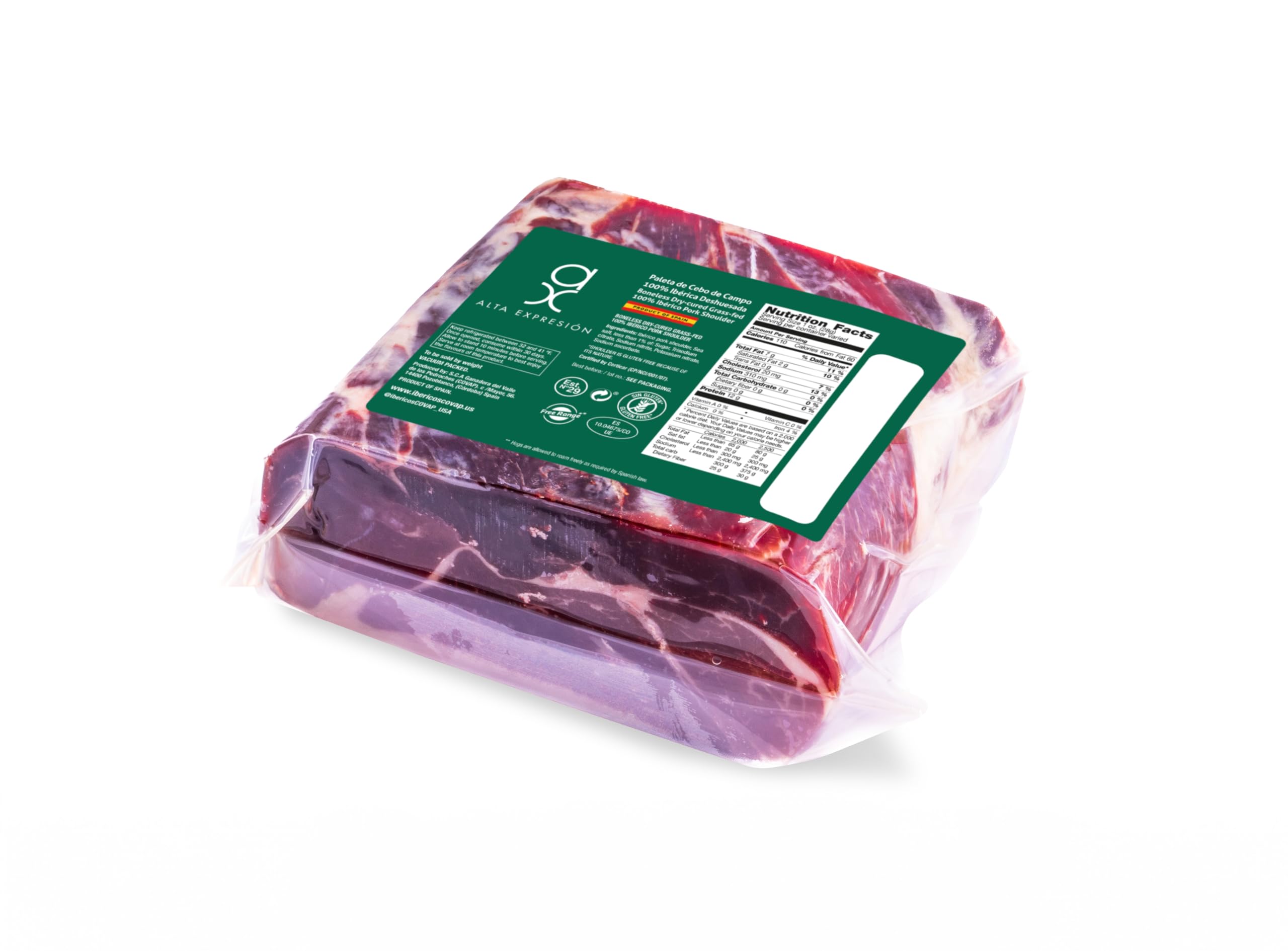 100% Iberico Grass-Fed Boneless Pork Shoulder Ham (Paleta) – AX by Covap | Premium Spanish Iberico