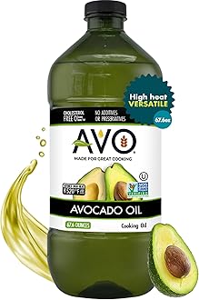 Bulk Avocado Oil for Cooking (67.6 fl oz), Non-GMO Certified, No Preservatives, High Smoke Point 500°F, Neutral Flavor, Gluten-Free, Plant-Based, OU Kosher