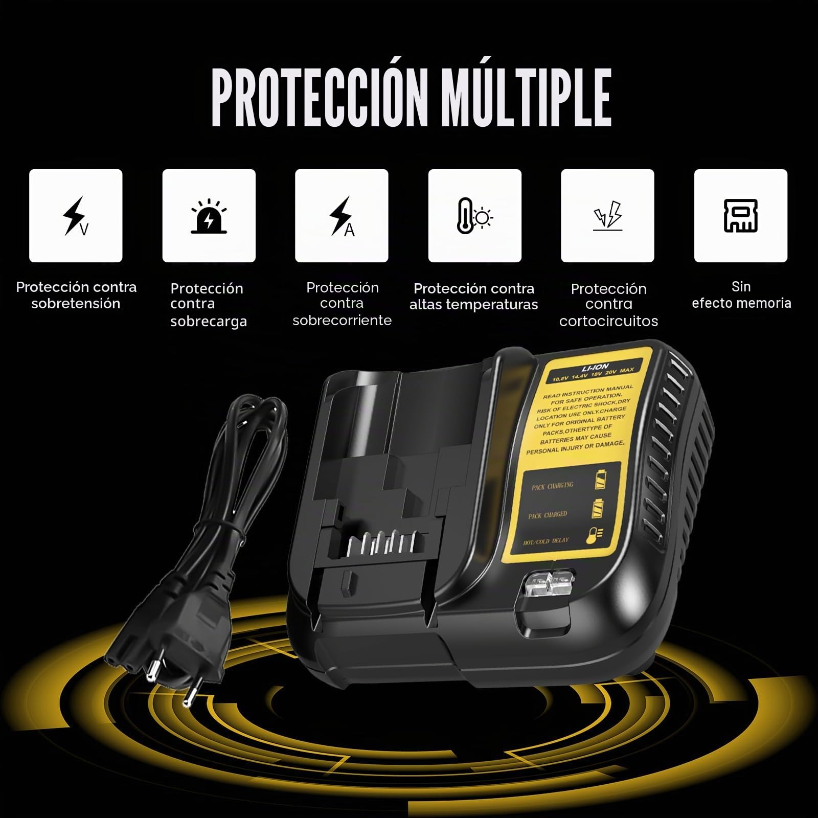 2 x DCB184 para DeWalt Batería 18V 5.0Ah + Dewalt Cargador 18V 3A batería de Herramientas DCB182 DCB180 DCB184 DCB200 DCB182 DCB181 DCB201