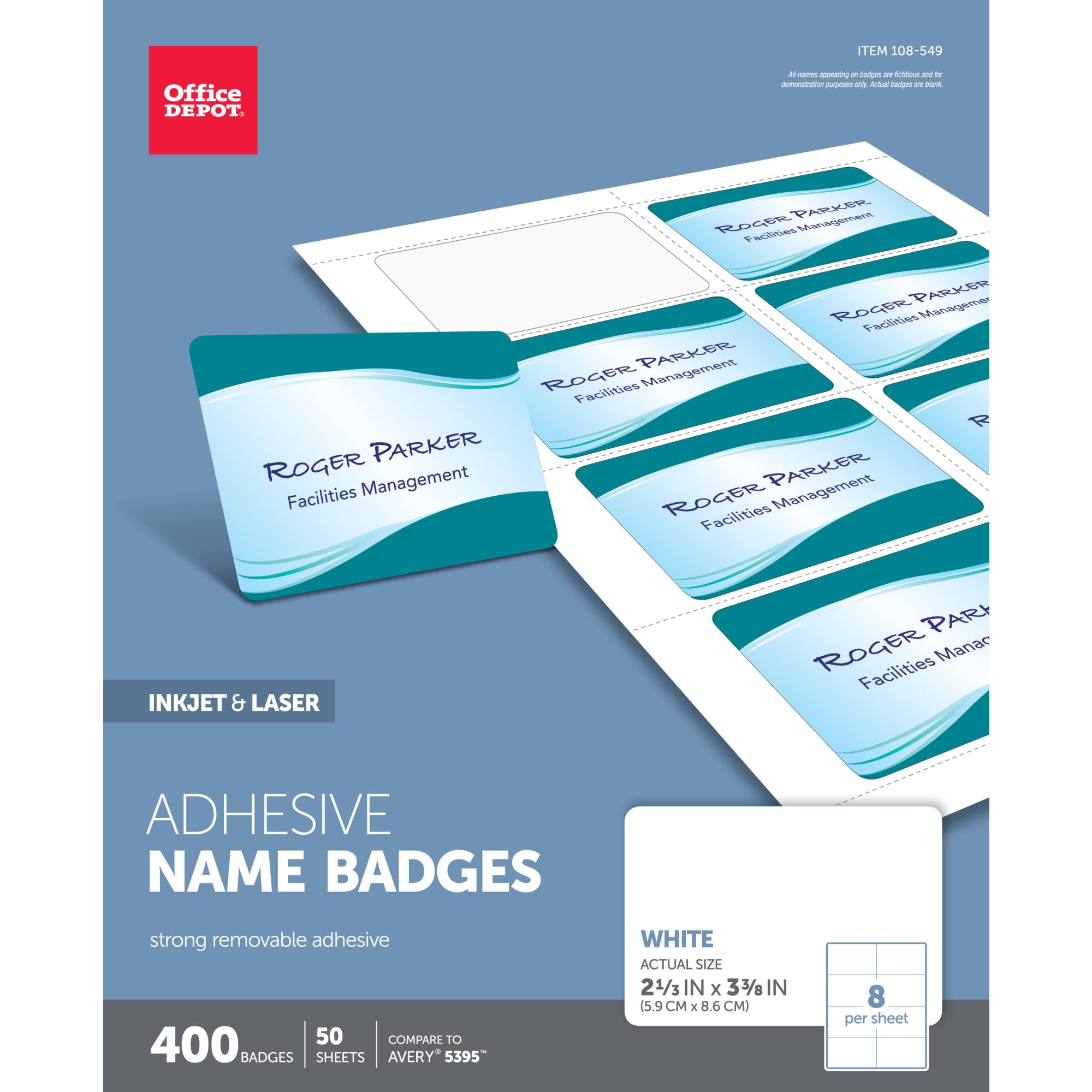 Amazon.com : Office Depot Name Badges, White, Pack Of 400, OD98844 ...