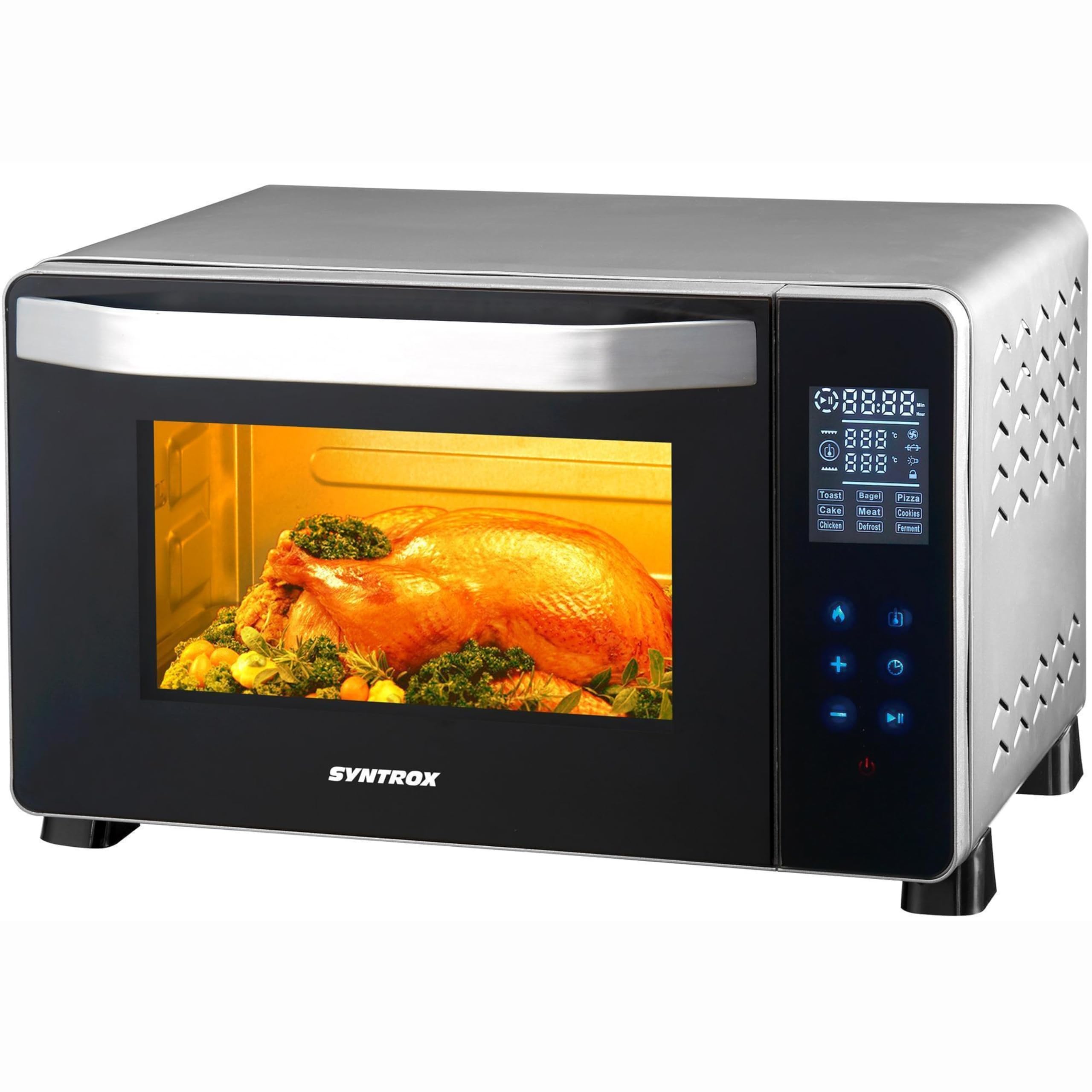 Syntrox Germany 25 l Touch Mini Backofen Saltillo | Miniofen | Pizzaofen | Pizzabackofen, 25 Liter, Edelstahl, 1500W, inklusive Zubehör, für kleine Küchen