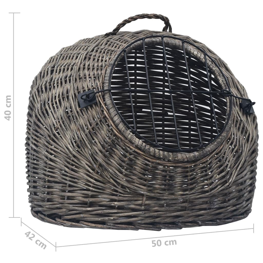 Generisch Katzen-Transportkorb Grau 50x42x40 cm Nat¨¹rliche Weide,Tier- & Haustierbedarf,Haustierbedarf,Transportboxen & -Taschen,170905