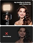 Phone Tripod with LED Fill Light, 60" Selfie Stick Tripod Stand with Remote, 2500K-9900K Adjustable Light, Portable Tripod for iPhone Android Camera, Content Creator Kit for TikTok YouTube Vlogging