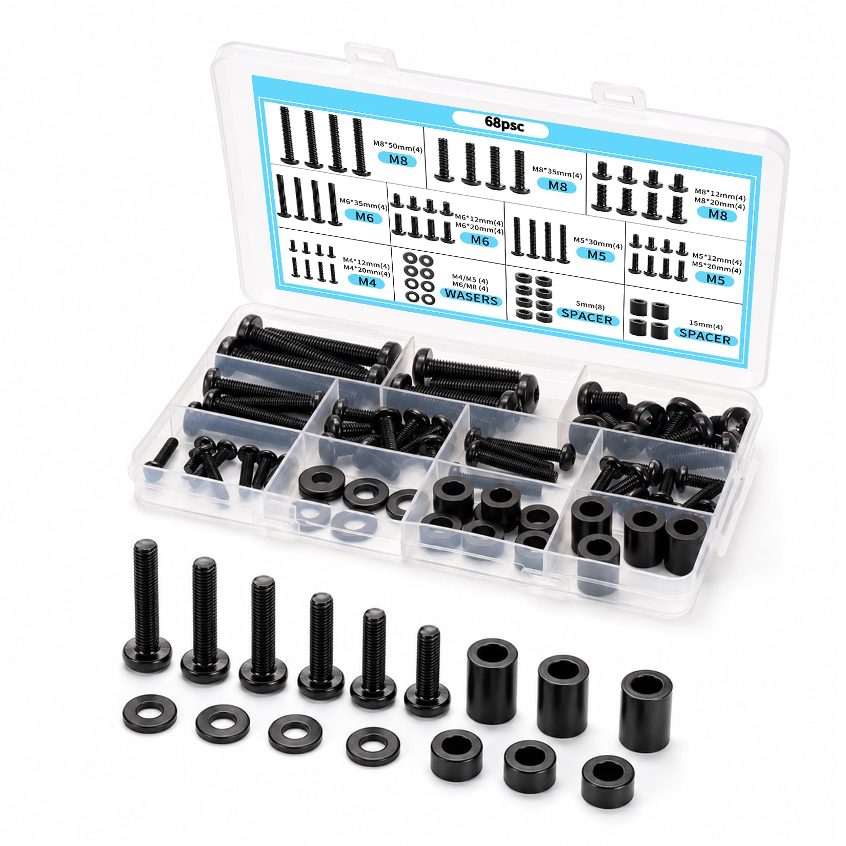 68 Pcs TV Bracket Screws for Back of TVs universal machine screws