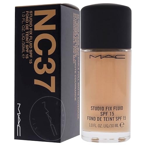 Miniatura 7 de MAC Studio Fix Base Fluid Foundation SPF5, NC37, Clean, 1 onza líquida (103522)