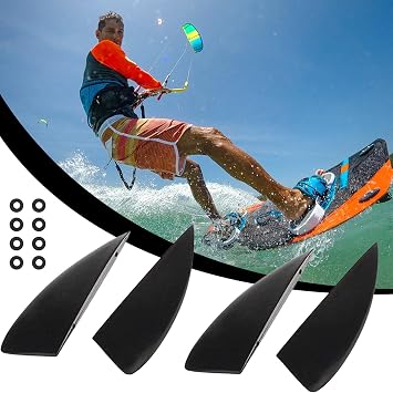 Surfboard Fins 4 Pieces Paddleboard Splitter Replacement | Surfboard Training Fins for Swimming Snorkeling Kayak Lake Diving Travel Pool Vacation Beach
