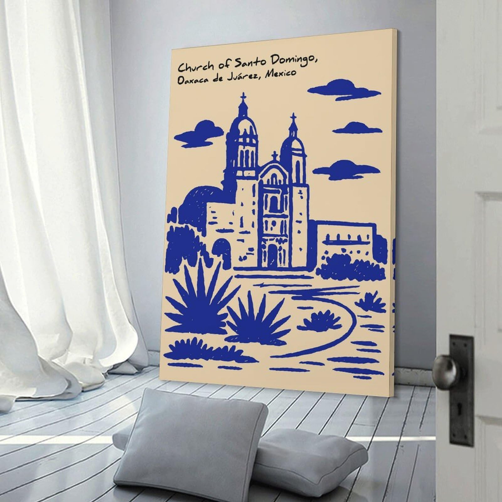 Junmoney Decorative Canvas Print Church of Santo Domingo, Oaxaca, 16x24inch(40x60cm), for Entrance Walls, Hall Decor Or Foyers, A Stylish Accent for Home Entrances