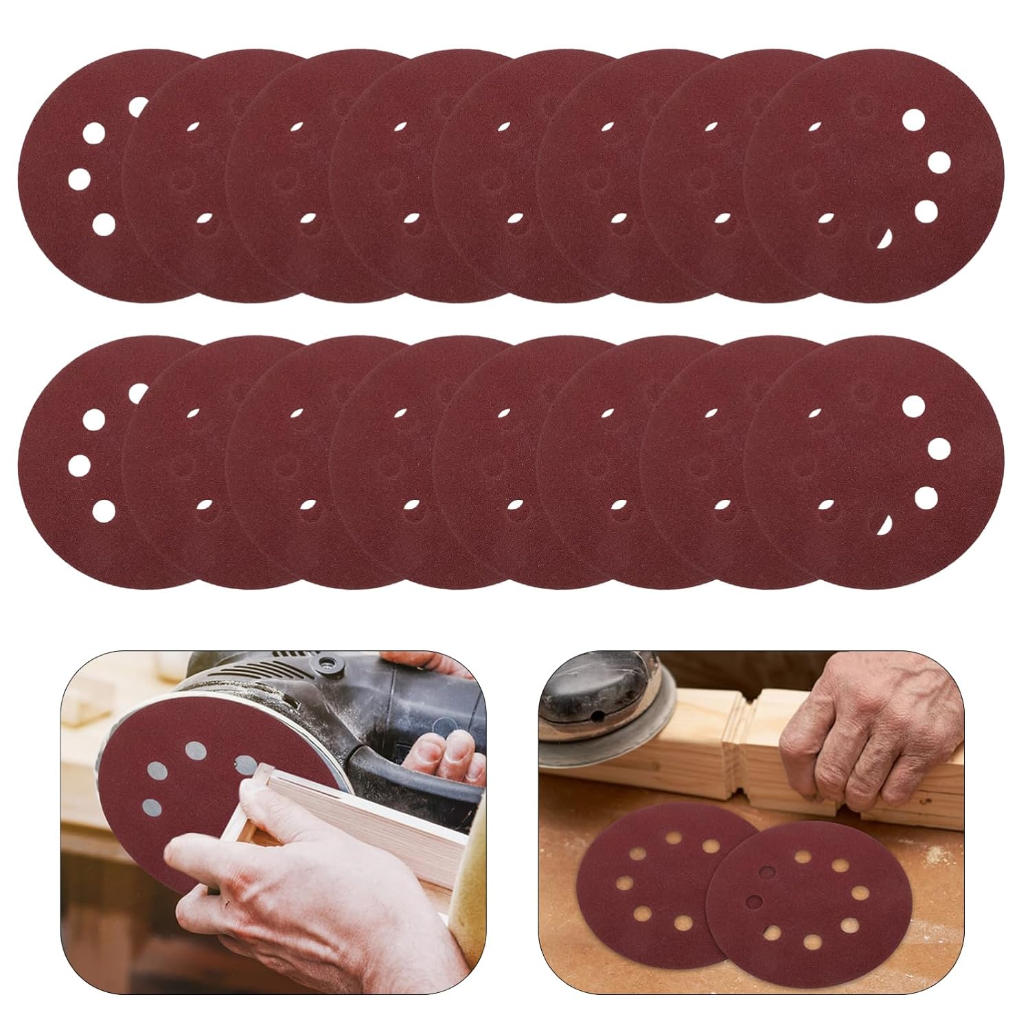 ERINGOGO 100pcs Sanding Discs Sandpaper Pads for Angle Grinders Hook Abrasive Discs for Crafts Woodworking and Furniture Finishing