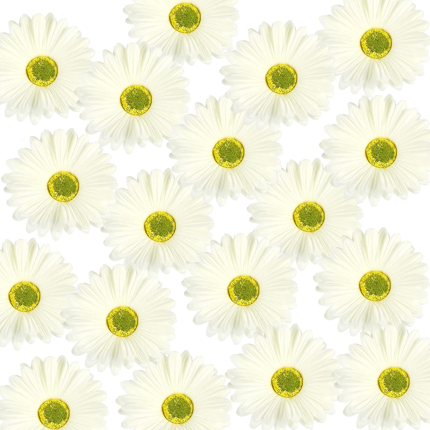 WILLBOND 18 Pcs Artificial Gerbera Daisies Flowers 15 in White Fake Daisy Bouquet with Flexible Stems Boho Faux Wildflower for Wedding Bridal Groovy Party Home Kitchen Decor, 6 Colors - Image 3