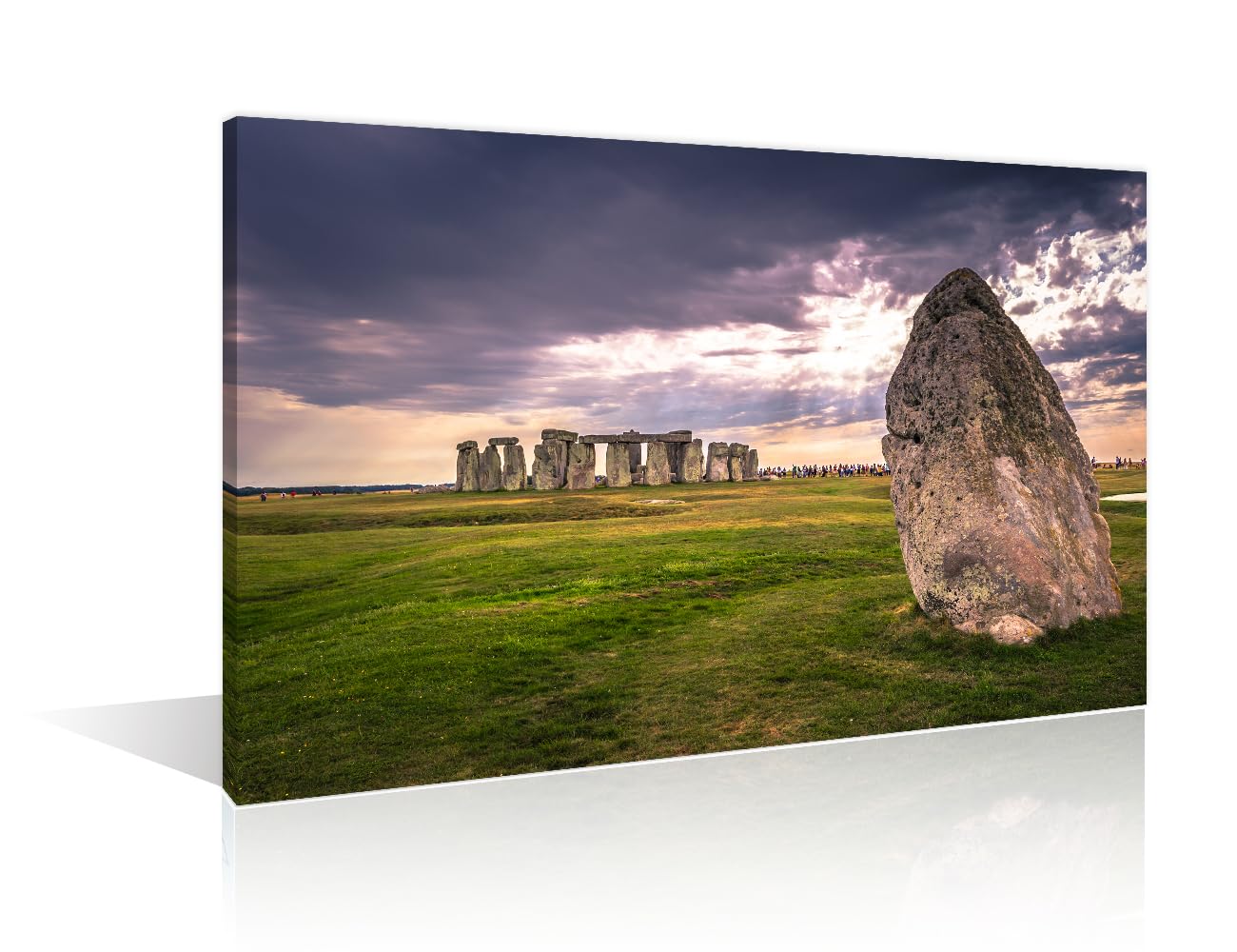 TISHIRON 1 Piece Wall Decor UK Natural Landscape Canvas Paintings Ancient Monument of Stonehenge England Pictures for Bedroom Bathroom