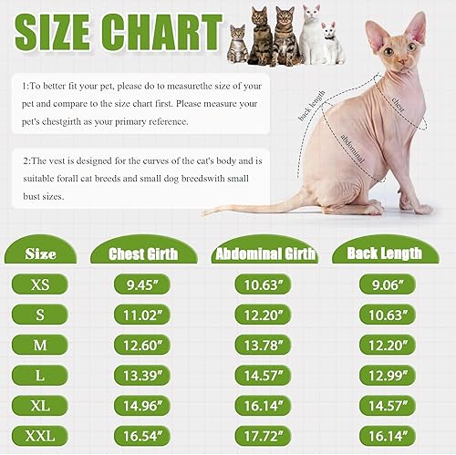 Miniatura 7 de DENTRUN Sphynx - Ropa de gato, lindo diseño de dinosaurio, disfraz de gato sin pelo, camisas de algodón transpirable, ropa de gato solo para gatos,