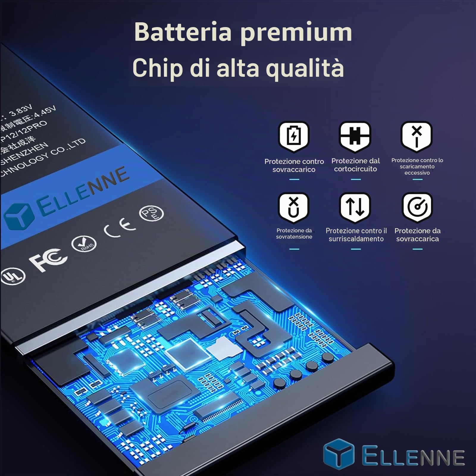 ELLENNE BATTERIA PER APPLE WATCH SERIE 4 44mm A2059 + KIT ATTREZZI | Batteria per Apple Watch Serie 4 (4 Generazione) 44mm da 291mAh - Nuova con Kit attrezzi per lo smontaggio